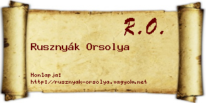 Rusznyák Orsolya névjegykártya
