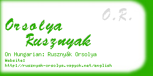 orsolya rusznyak business card